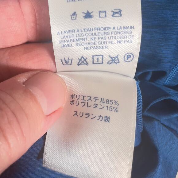 Lands' End Workout Shirt Men Small Blue Moisture Wicking Heathered Quik Dry Jog - Picture 9 of 12